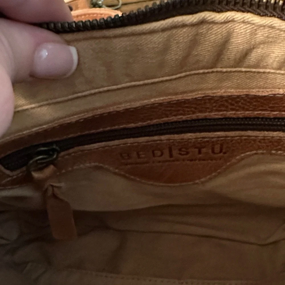 BED|STU Woven Leather Crossbody Bag in Tan - Picture 6 of 10
